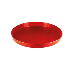 Rote runde Schale, von oben gesehen