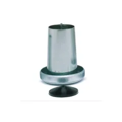Metallfuß mit Gummipuffer, silberfarben, von vorne